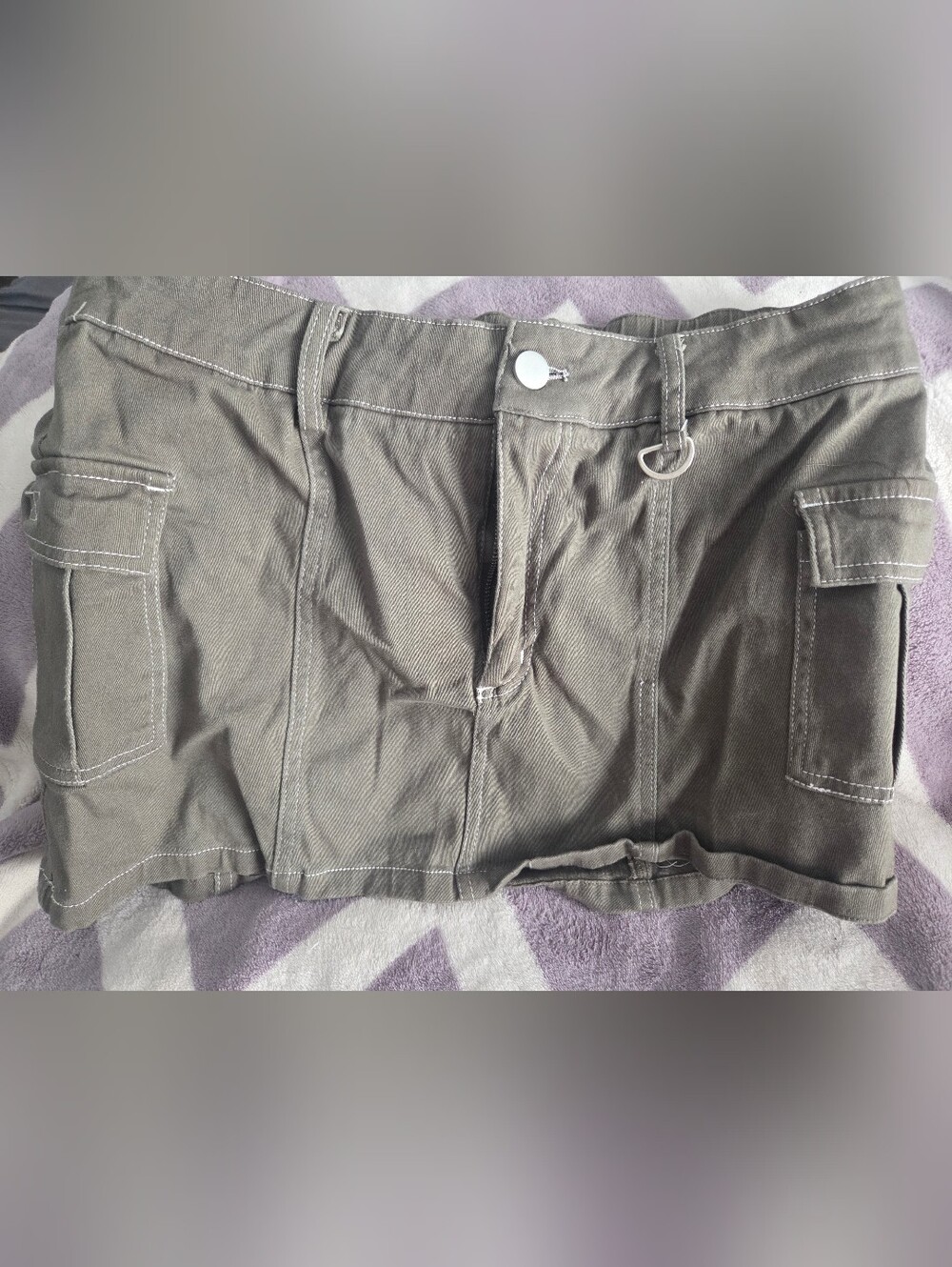 Justify Olive Green Cargo Skirt with D-Ring Detail